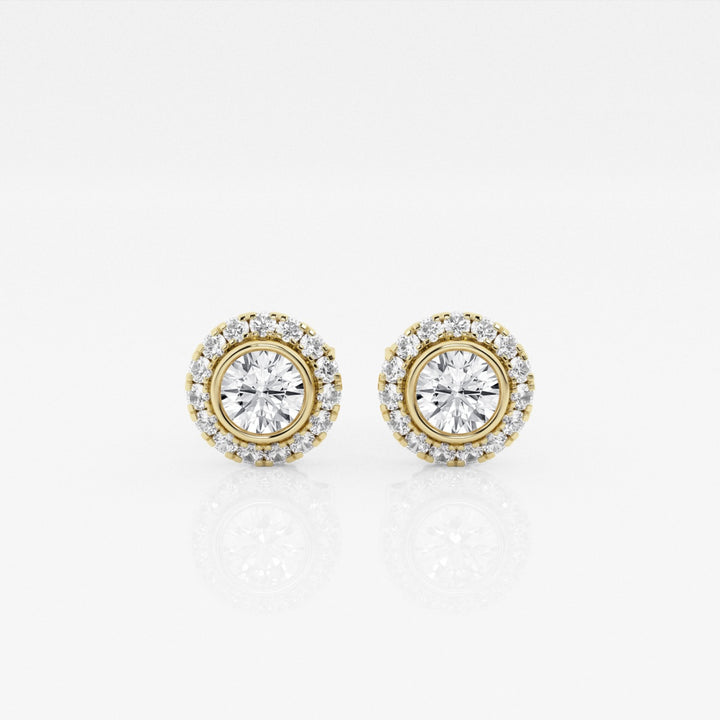 Round FG-VS2 Lab-Grown Diamond Halo Stud Earrings
