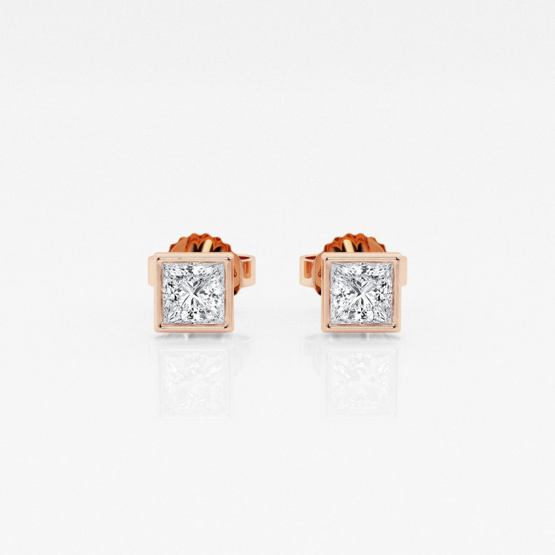 Princess FG-VS2 Lab-Grown Diamond Bezel Set Stud Earrings