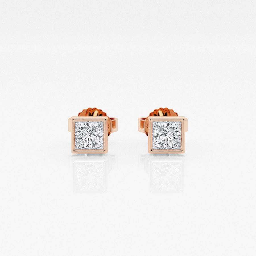 Princess FG-VS2 Lab-Grown Diamond Bezel Set Stud Earrings