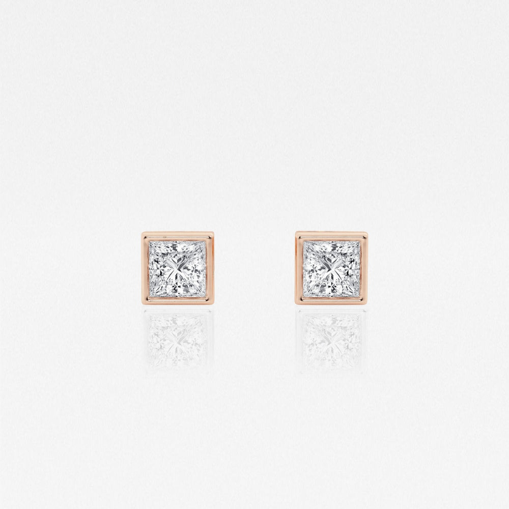 Princess FG-VS2 Lab-Grown Diamond Bezel Set Stud Earrings