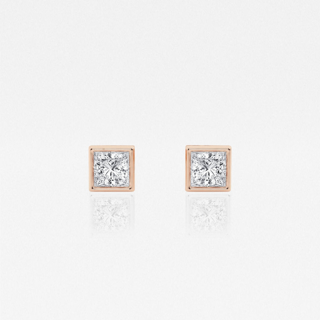 Princess FG-VS2 Lab-Grown Diamond Bezel Set Stud Earrings