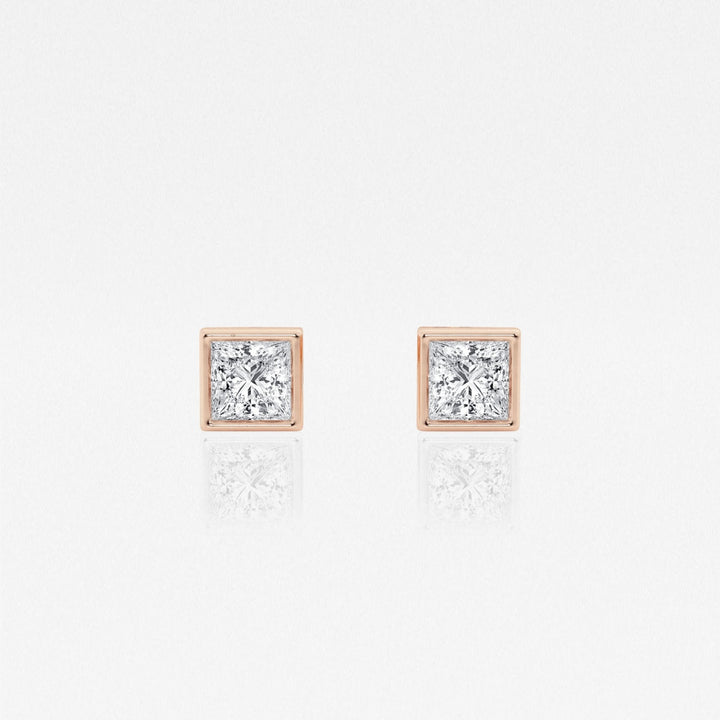 Princess FG-VS2 Lab-Grown Diamond Bezel Set Stud Earrings