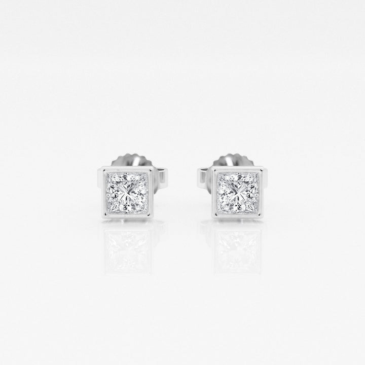 Princess FG-VS2 Lab-Grown Diamond Bezel Set Stud Earrings