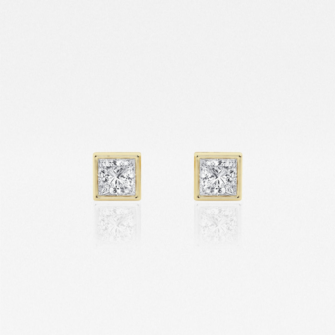 Princess FG-VS2 Lab-Grown Diamond Bezel Set Stud Earrings