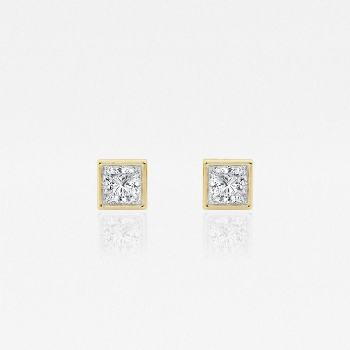 Princess FG-VS2 Lab-Grown Diamond Bezel Set Stud Earrings