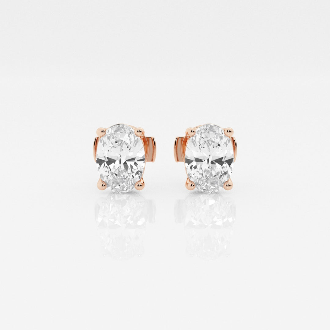 Oval Cut FG-VS2 Lab-Grown Diamond Solitaire Stud Earrings