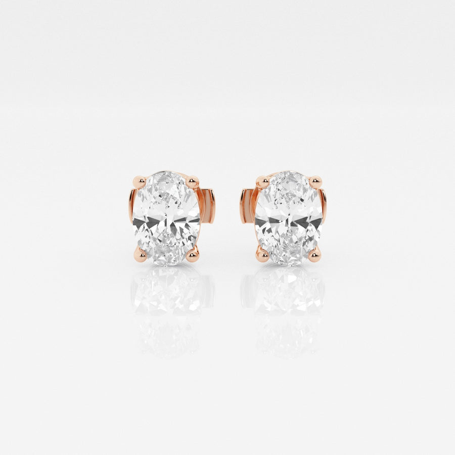 Oval Cut FG-VS2 Lab-Grown Diamond Solitaire Stud Earrings