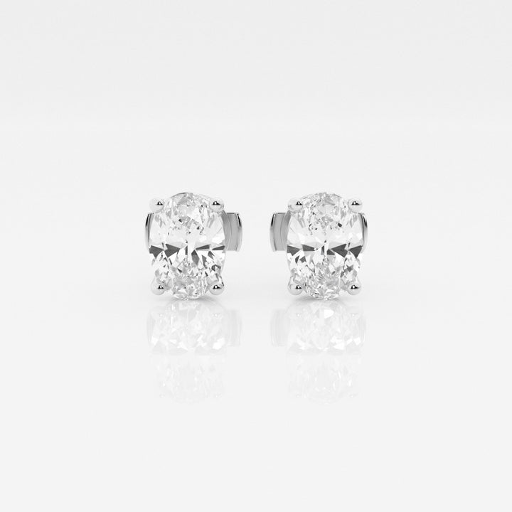 Oval Cut FG-VS2 Lab-Grown Diamond Solitaire Stud Earrings