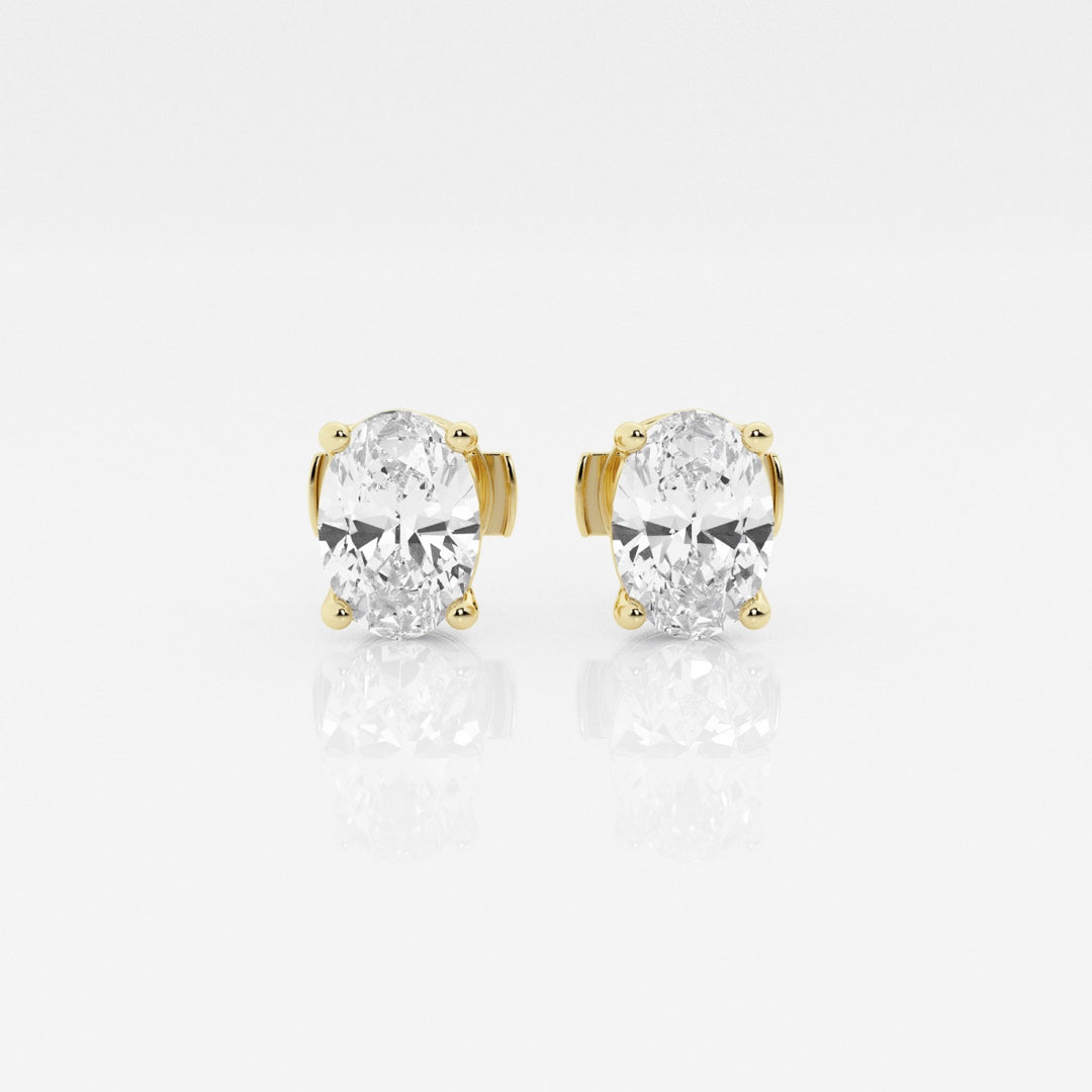 Oval Cut FG-VS2 Lab-Grown Diamond Solitaire Stud Earrings