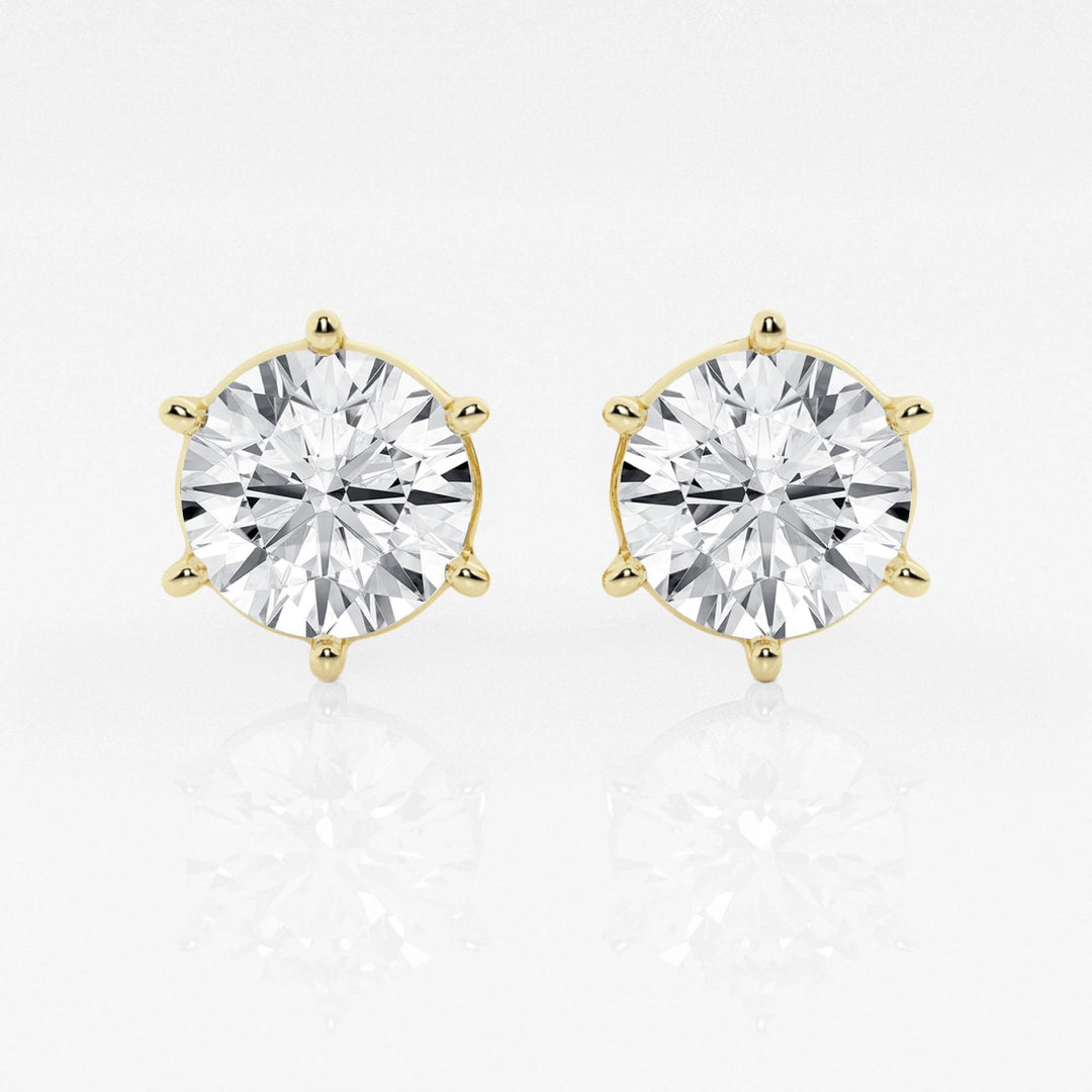 Round Cut FG-VS2 Lab-Grown Stud Earrings For Women