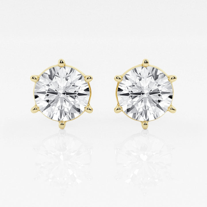 Round Cut FG-VS2 Lab-Grown Stud Earrings For Women