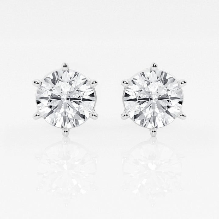 Round Cut FG-VS2 Lab-Grown Stud Earrings For Women