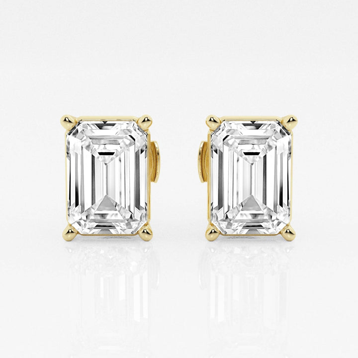 Emerald FG-VS2 Lab-Grown Diamond Solitaire Stud Earrings