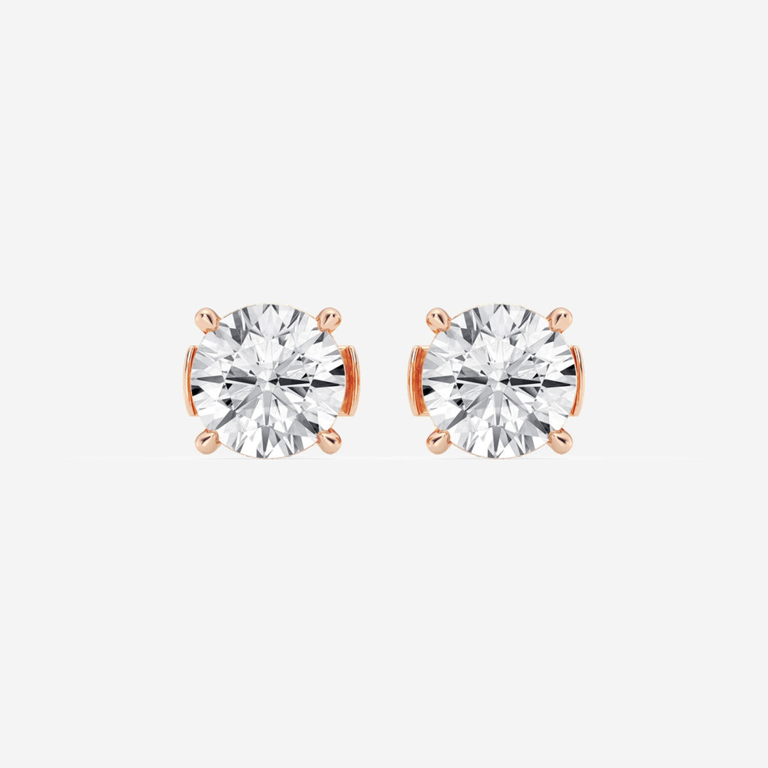Round Cut FG-VS2 Lab-Grown Diamond Hidden Halo Stud Earrings