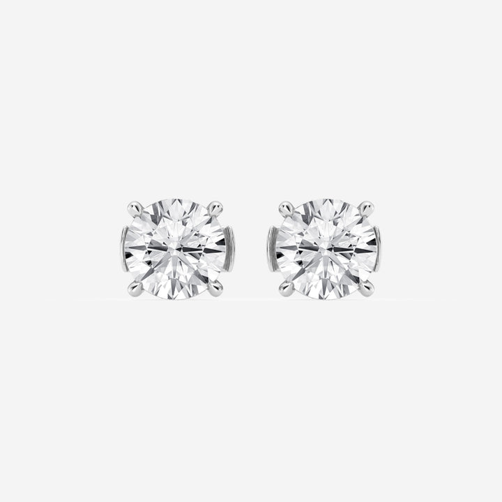 Round Cut FG-VS2 Lab-Grown Diamond Hidden Halo Stud Earrings