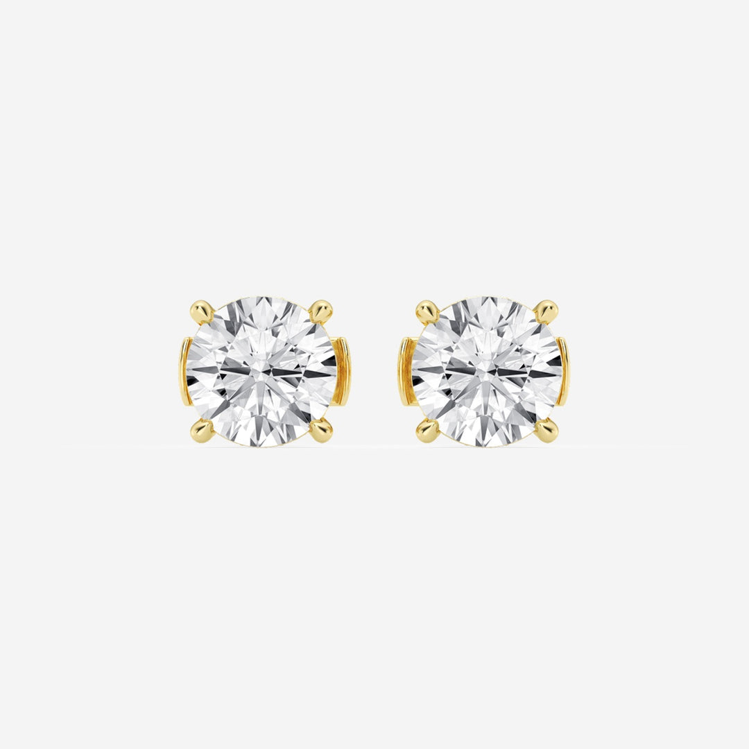 Round Cut FG-VS2 Lab-Grown Diamond Hidden Halo Stud Earrings