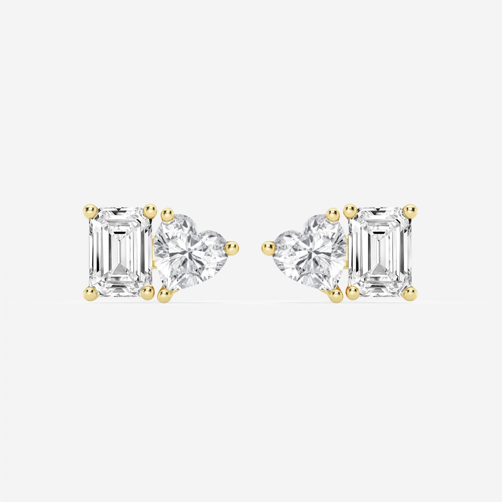 Heart & Emerald FG-VS2 Lab-Grown Diamond Two Stone Stud Earrings