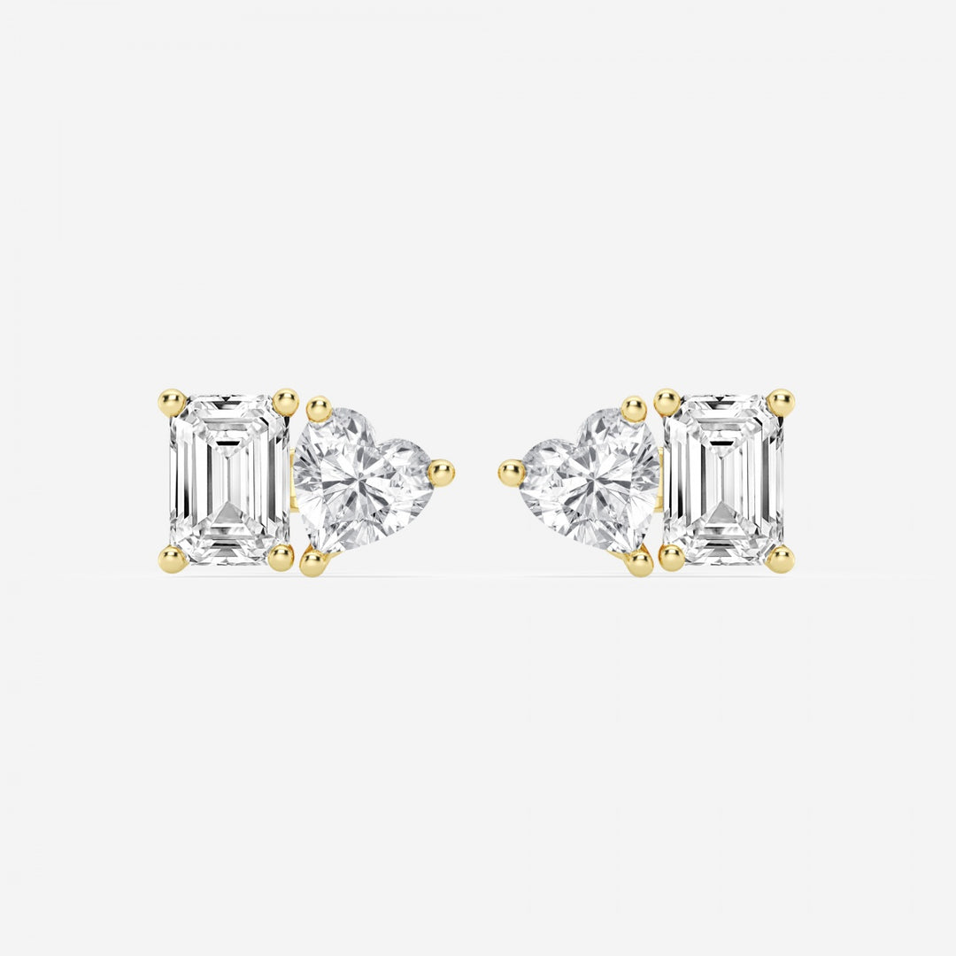 Heart & Emerald FG-VS2 Lab-Grown Diamond Two Stone Stud Earrings