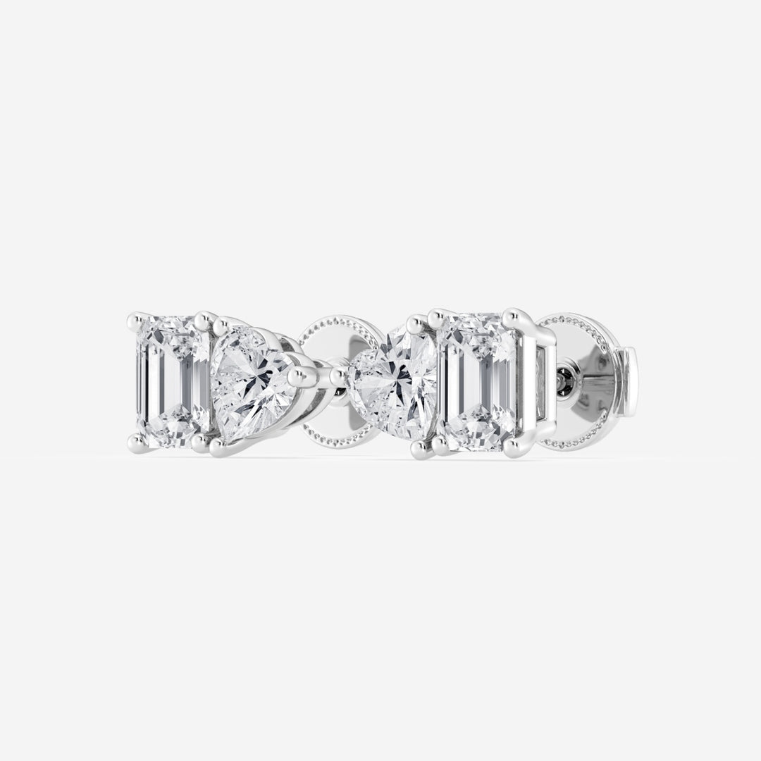 Heart & Emerald FG-VS2 Lab-Grown Diamond Two Stone Stud Earrings