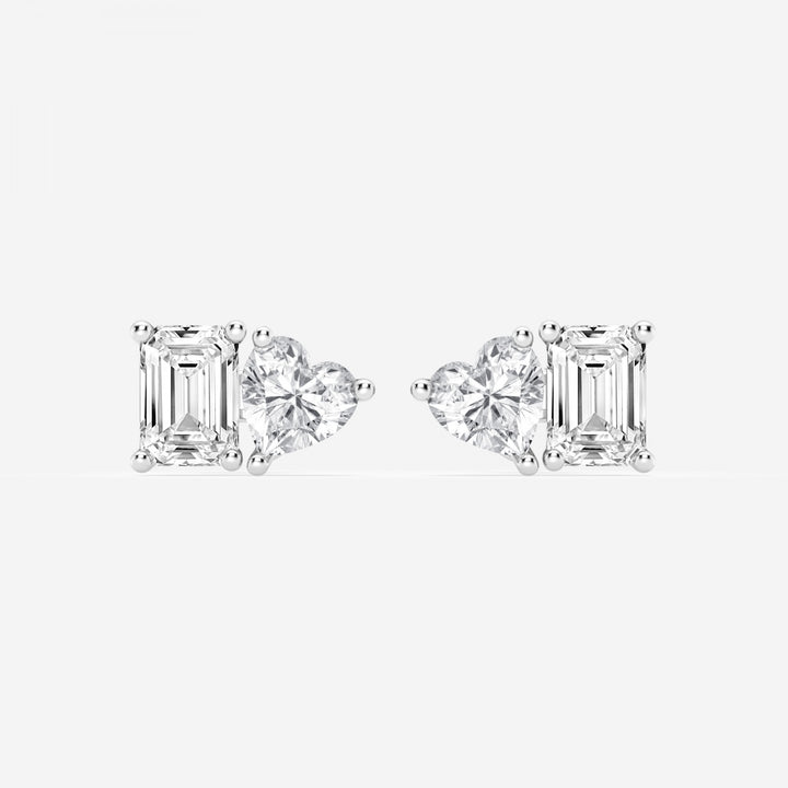 Heart & Emerald FG-VS2 Lab-Grown Diamond Two Stone Stud Earrings