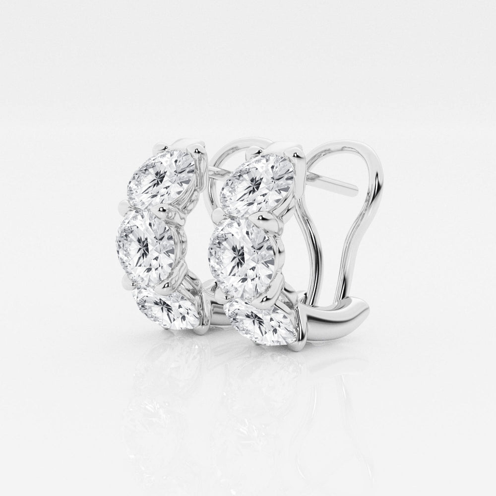 Round Cut FG-VS2 Lab-Grown Huggie Hoops Earrings For Women