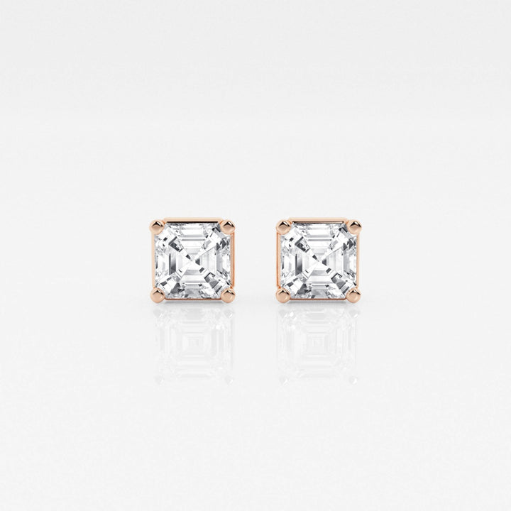 Asscher FG-VS2 Lab-Grown Diamond Solitaire Stud Earrings
