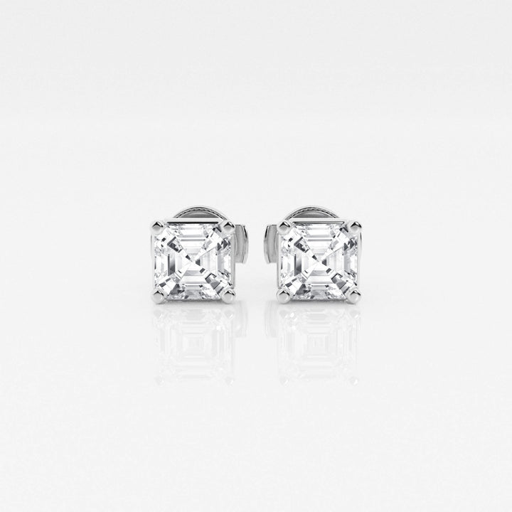 Asscher FG-VS2 Lab-Grown Diamond Solitaire Stud Earrings