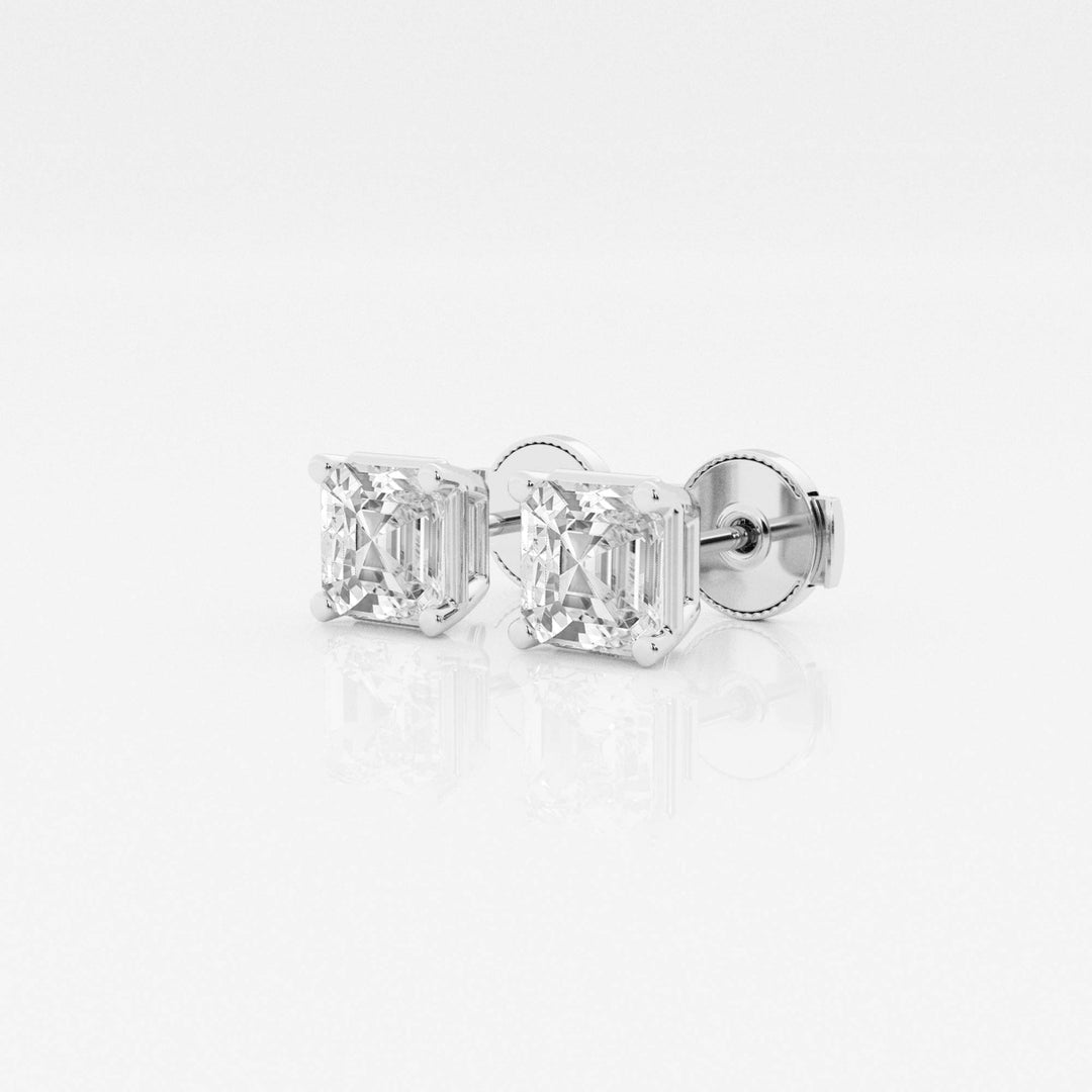 Asscher FG-VS2 Lab-Grown Diamond Solitaire Stud Earrings