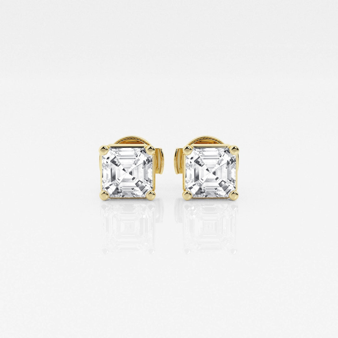 Asscher FG-VS2 Lab-Grown Diamond Solitaire Stud Earrings