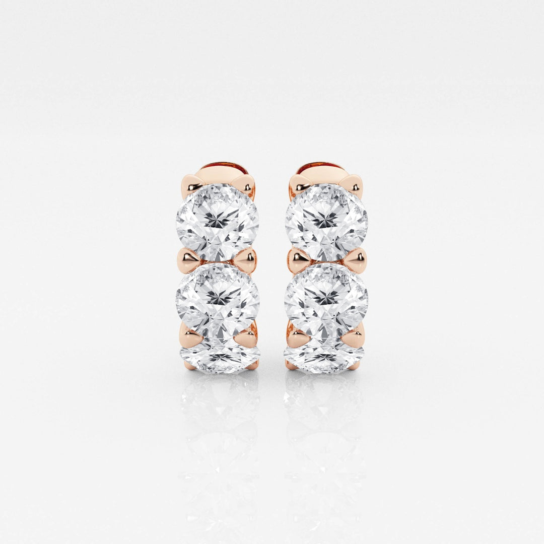 Round Cut FG-VS2 Lab-Grown Diamond Hoops Earrings For Women