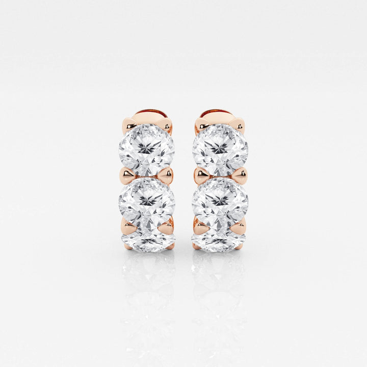 Round Cut FG-VS2 Lab-Grown Diamond Hoops Earrings For Women