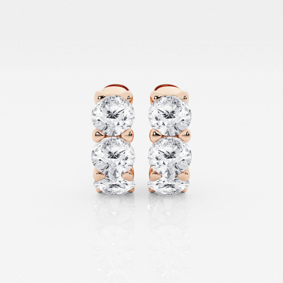 Round Cut FG-VS2 Lab-Grown Diamond Hoops Earrings For Women