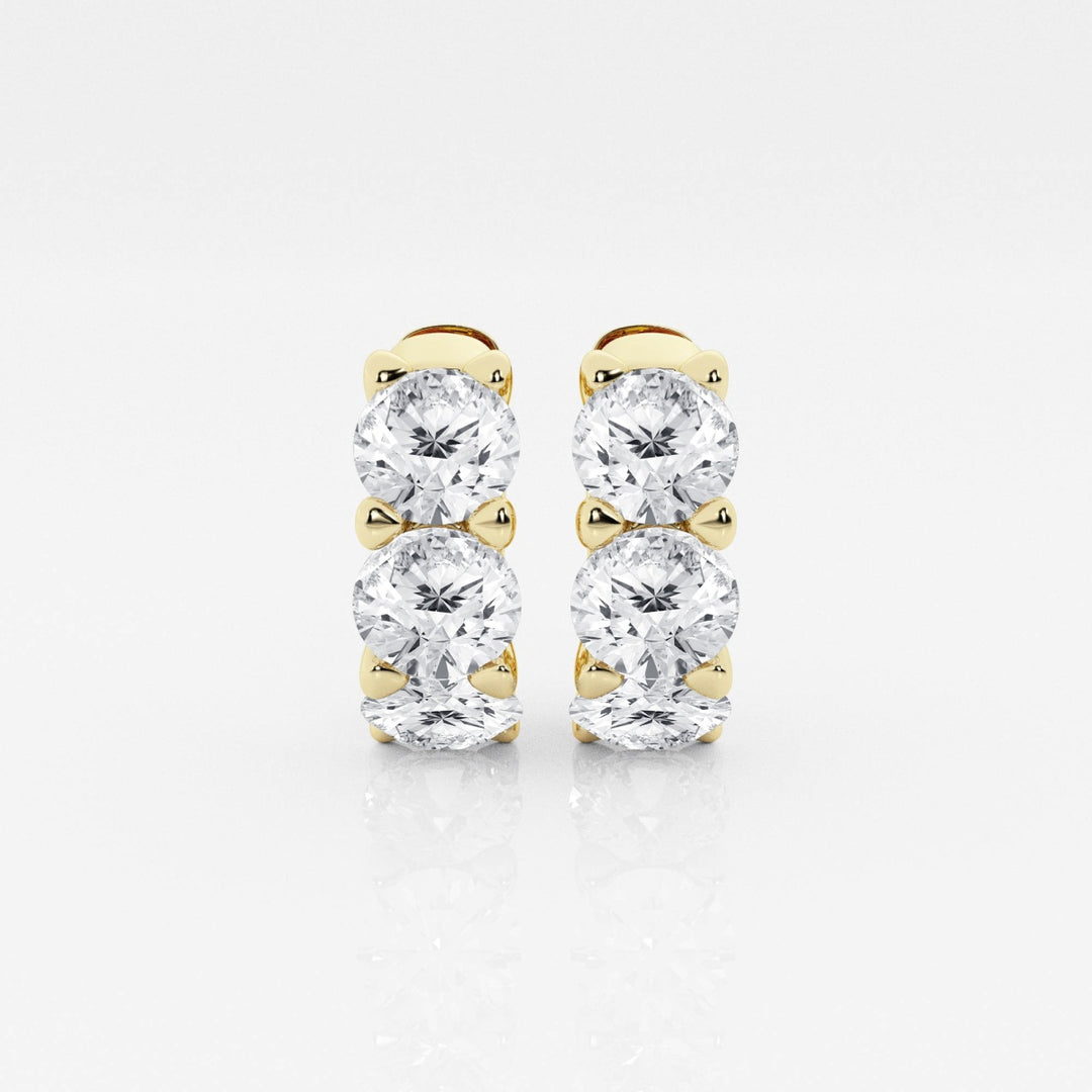 Round Cut FG-VS2 Lab-Grown Diamond Hoops Earrings For Women