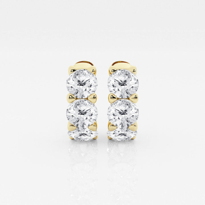 Round Cut FG-VS2 Lab-Grown Diamond Hoops Earrings For Women