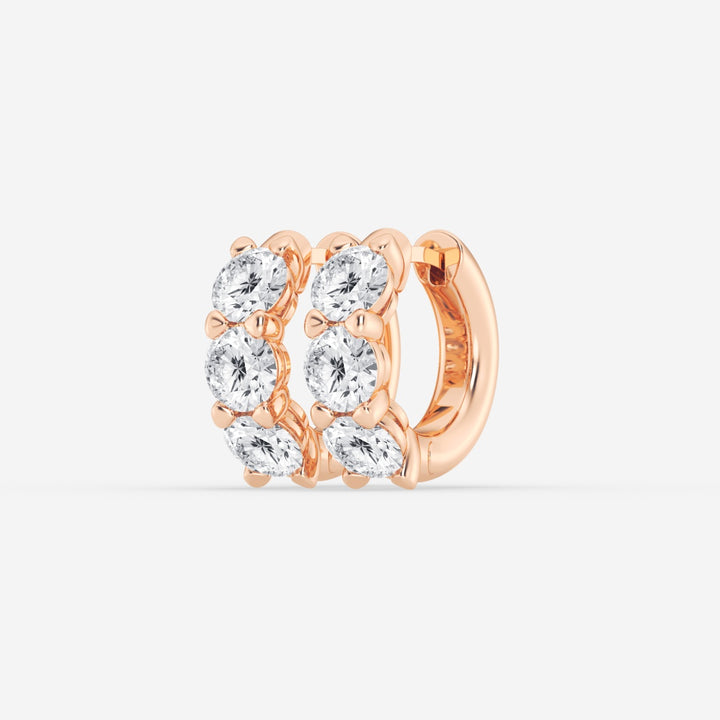 Round Cut FG-VS2 Lab-Grown Diamond Huggie Hoops Earrings