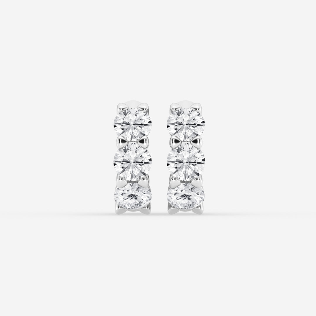 Round Cut FG-VS2 Lab-Grown Diamond Huggie Hoops Earrings