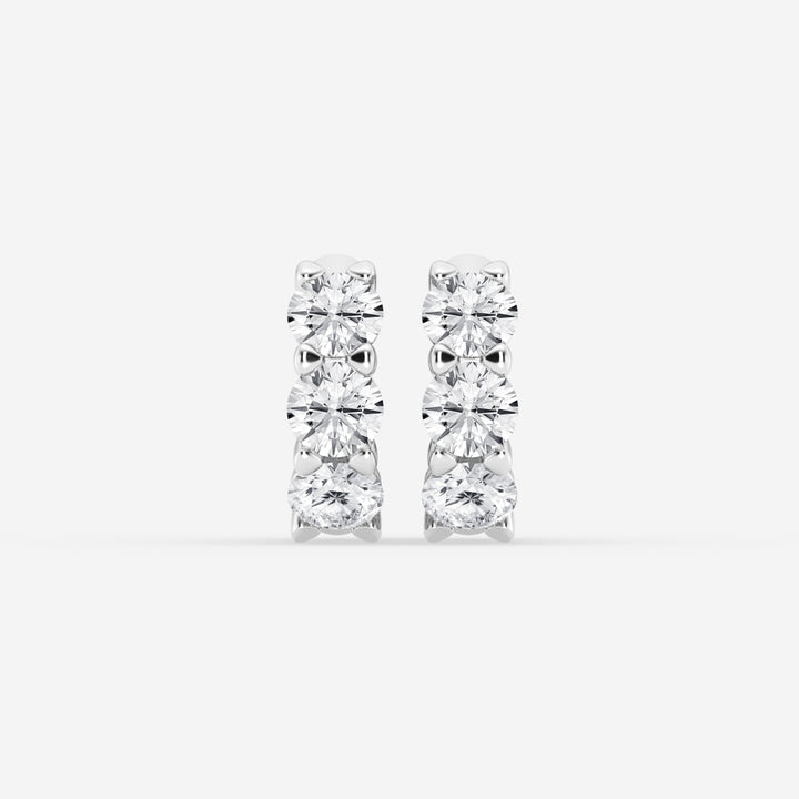 Round Cut FG-VS2 Lab-Grown Diamond Huggie Hoops Earrings