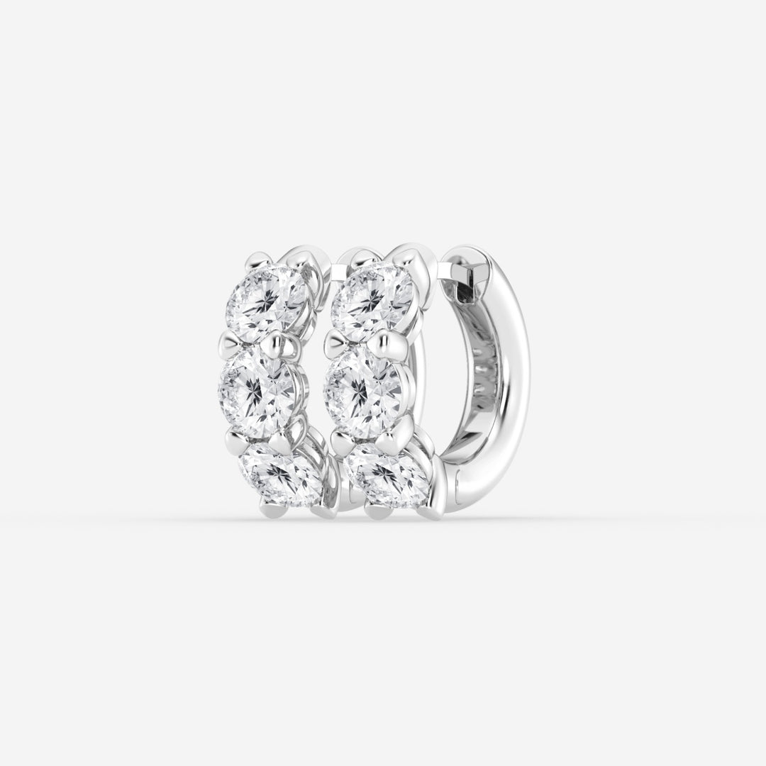 Round Cut FG-VS2 Lab-Grown Diamond Huggie Hoops Earrings