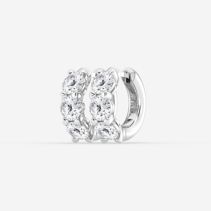 Round Cut FG-VS2 Lab-Grown Diamond Huggie Hoops Earrings