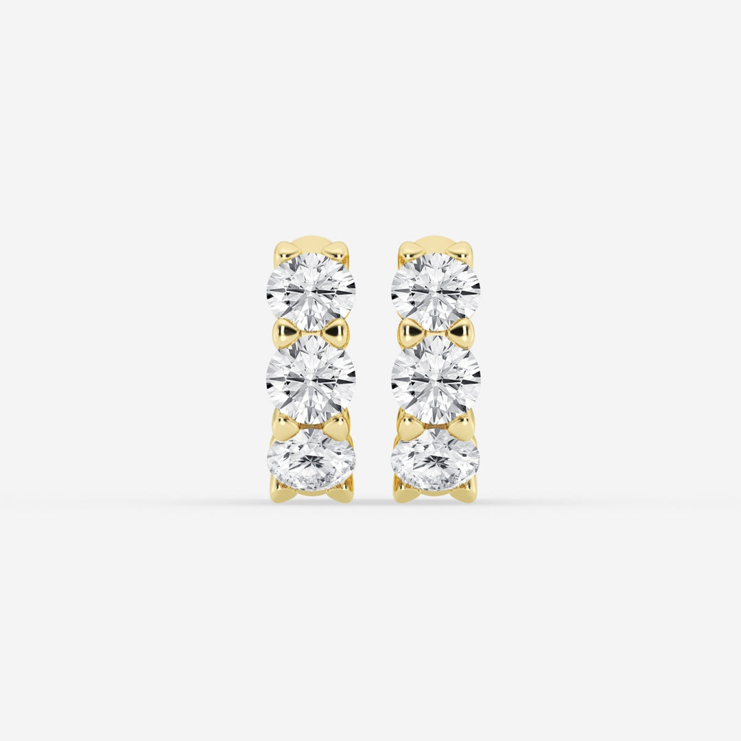 Round Cut FG-VS2 Lab-Grown Diamond Huggie Hoops Earrings