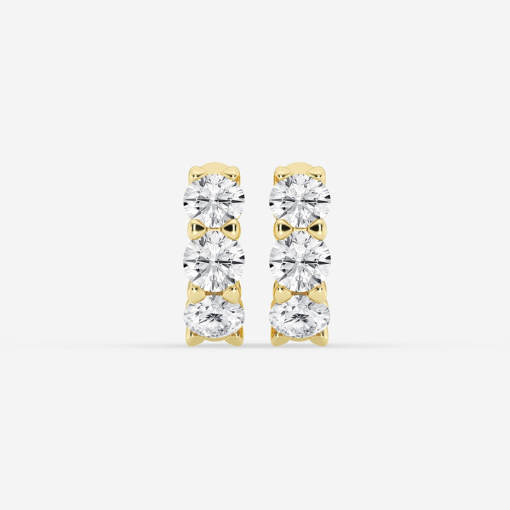 Round Cut FG-VS2 Lab-Grown Diamond Huggie Hoops Earrings
