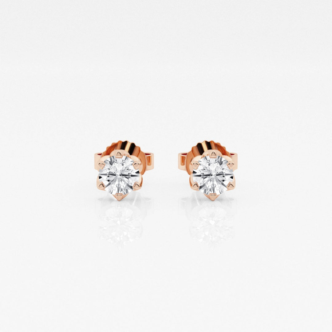 Round FG-VS2 Lab-Grown Diamond Six Prong Stud Earrings