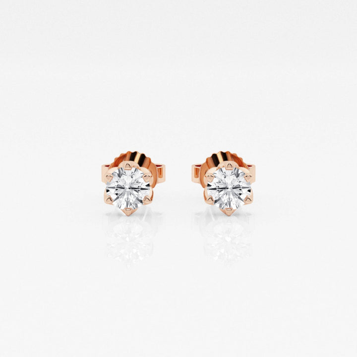 Round FG-VS2 Lab-Grown Diamond Six Prong Stud Earrings