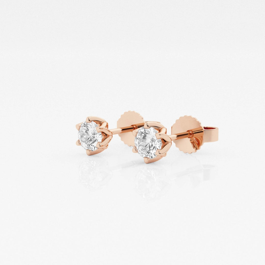 Round FG-VS2 Lab-Grown Diamond Six Prong Stud Earrings