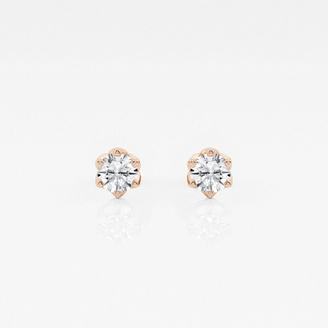 Round FG-VS2 Lab-Grown Diamond Six Prong Stud Earrings