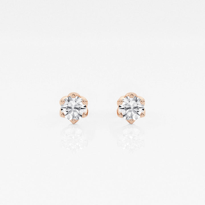 Round FG-VS2 Lab-Grown Diamond Six Prong Stud Earrings