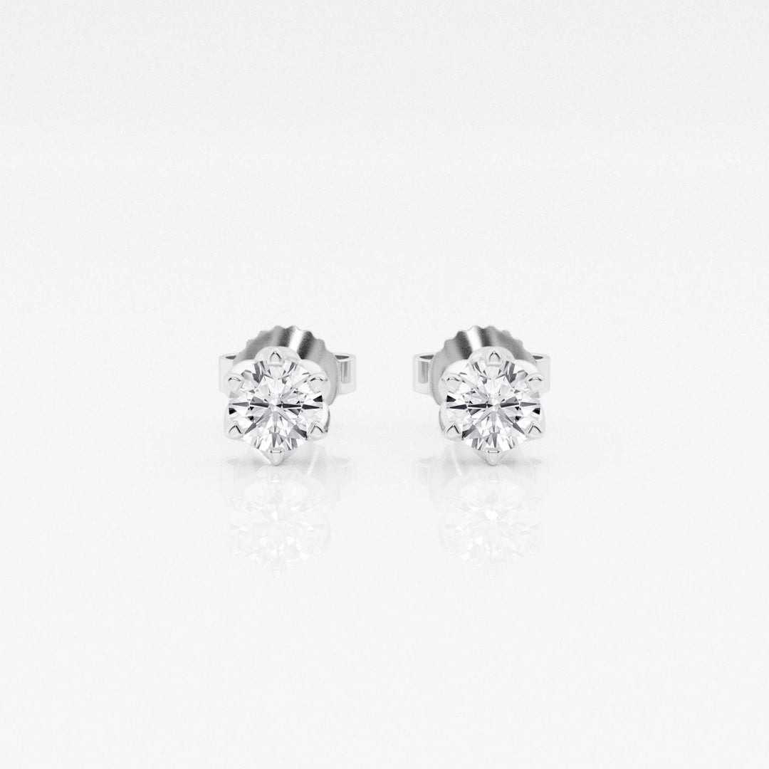 Round FG-VS2 Lab-Grown Diamond Six Prong Stud Earrings