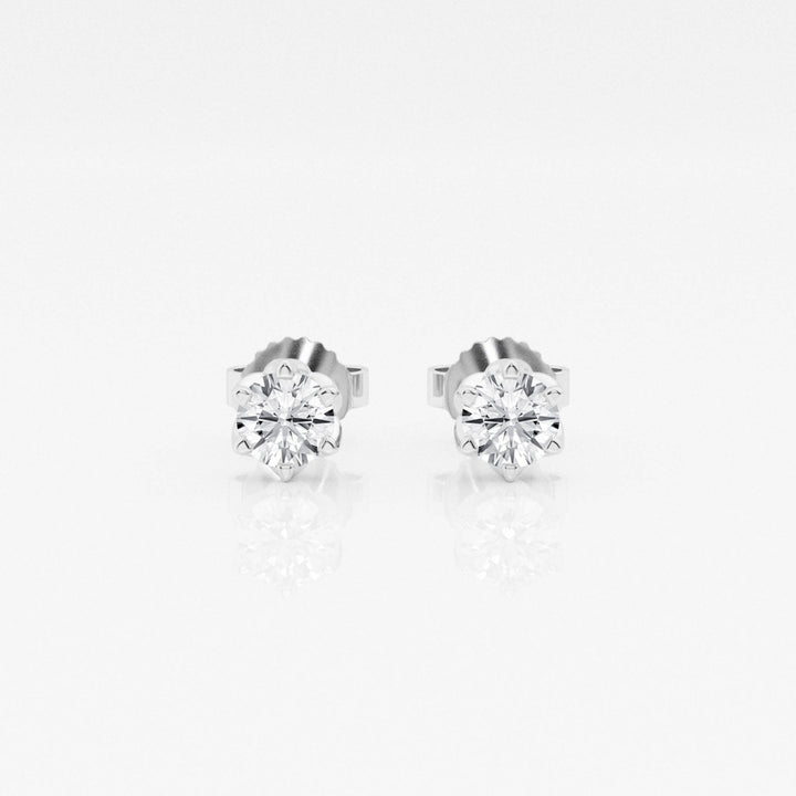 Round FG-VS2 Lab-Grown Diamond Six Prong Stud Earrings