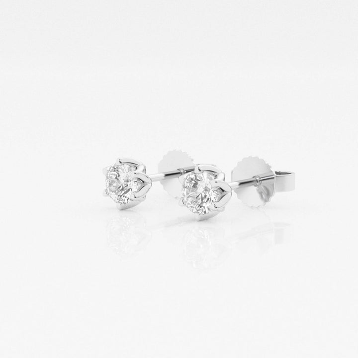 Round FG-VS2 Lab-Grown Diamond Six Prong Stud Earrings