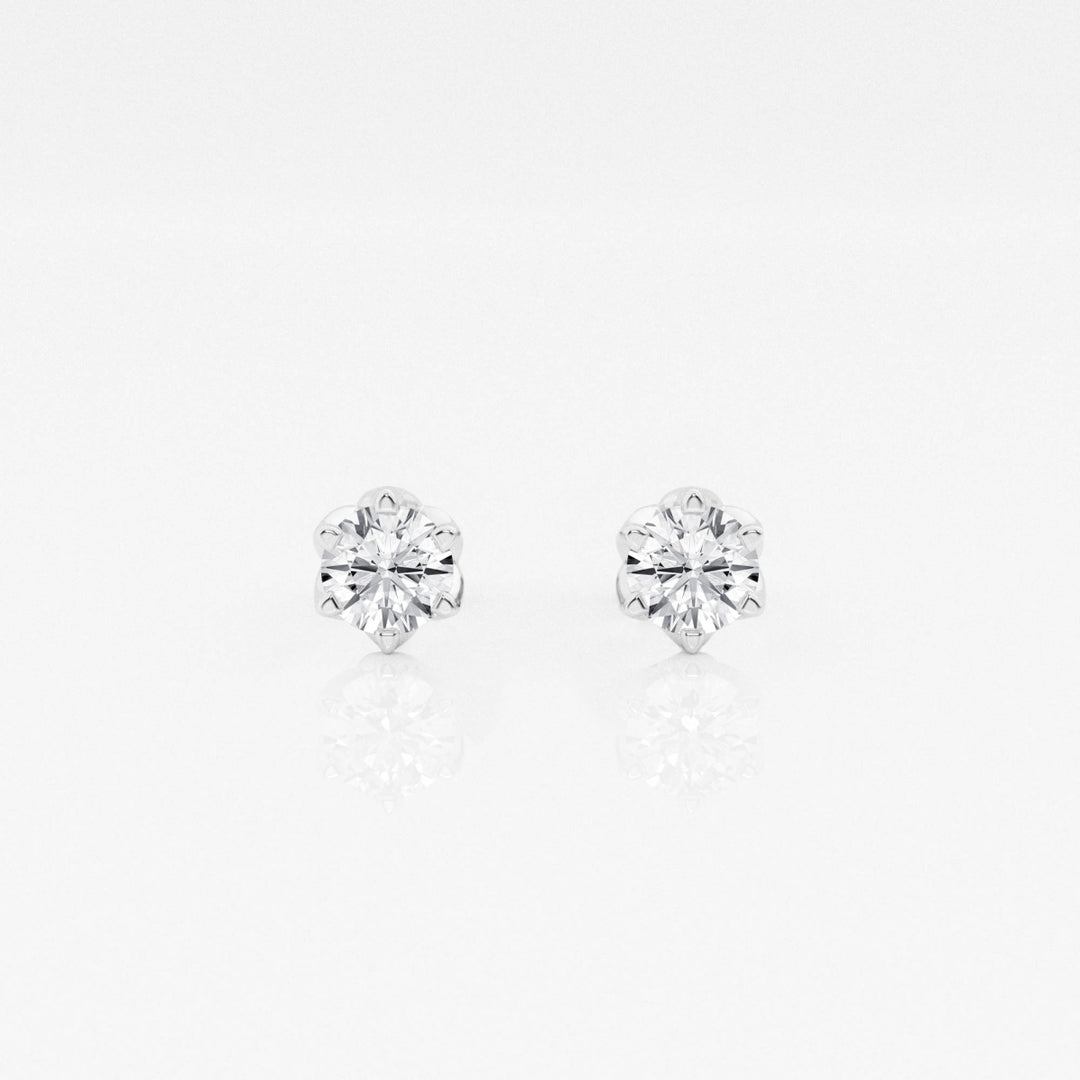 Round FG-VS2 Lab-Grown Diamond Six Prong Stud Earrings